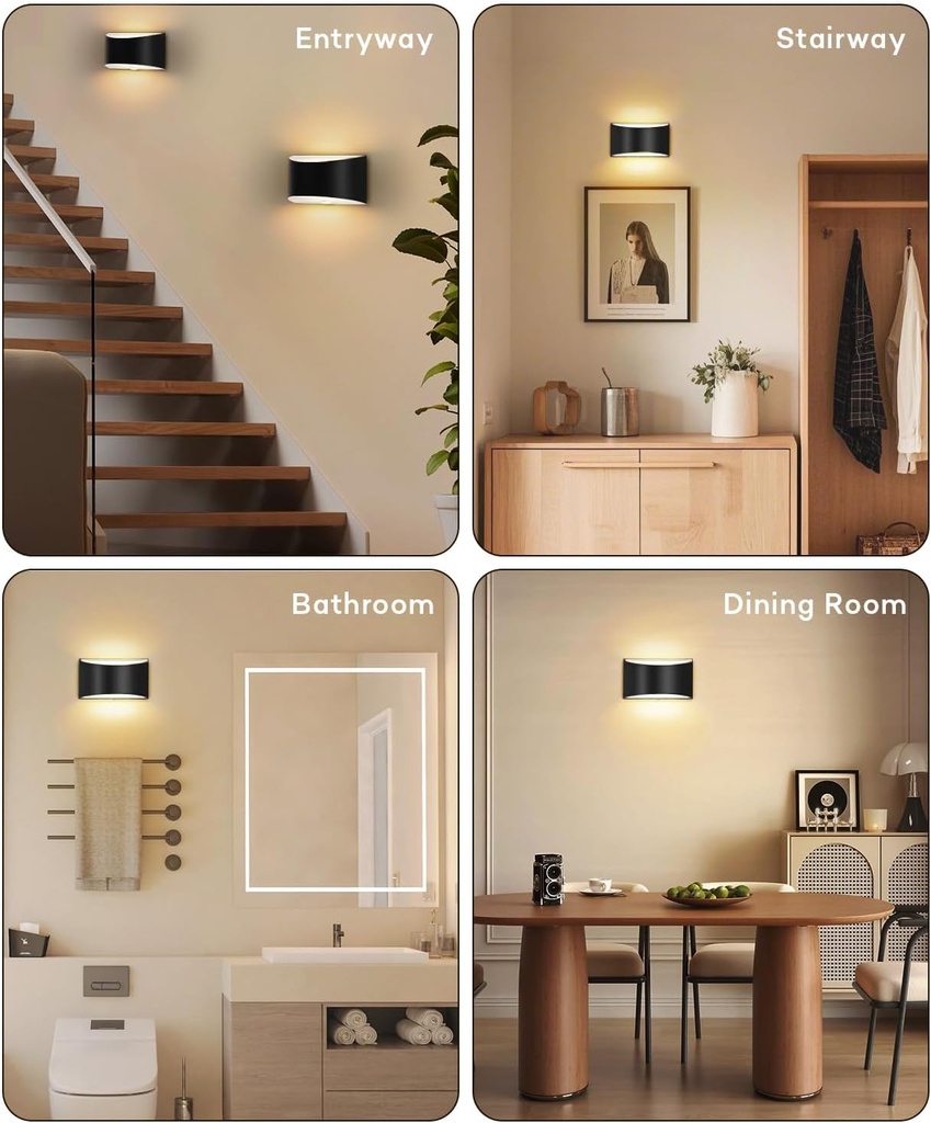 Lámpara LED Decorativa de Pared (aplique) Recargable, Up and Down, 3W, Múltiple CCT WW 3000K / NW 4000K / CW 6000K, Dimensiones: 650x72mm, IP20, Negro