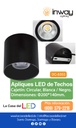 Aplique de Techo Circular con Reflector Negro, DG-8303, 35W, 4000K Blanco Natural, 100-260Vac, Dimensiones: 200x140mm, Negro