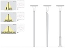 Lámpara Garden Light LED, DGIN-GS75, 75W, 3000K Blanco Cálido, 100-277Vac, Con supresor de pico externo de 10KV, 50,000 horas de vida útil, Base: 76mm, IP66, 120 Grados