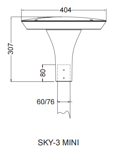 Lámpara Garden Light LED, DGIN-GS75, 75W, 3000K Blanco Cálido, 100-277Vac, Con supresor de pico externo de 10KV, 50,000 horas de vida útil, Base: 76mm, IP66, 120 Grados