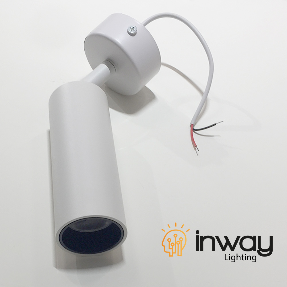 Spot Light LED de Superficie, tipo COB de 2 cables, 7W, 4000K Blanco Natural, 100-265Vac, Dimensiones: Φ45x120mm, IP20, 24 Grados, Blanco