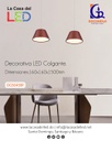 Lámpara LED Decorativa Colgante, DG50450P, 9W, 4000K Blanco Natural, 85-265Vac, Dimensiones: 160x160x1500mm, IP20, Negro con Rose Gold