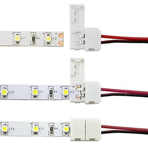 Conector p/Cinta LED SMD2835/3528, Unicolor, PCB 8mm y 2 vías