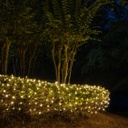 Malla Navideña LED p/Exterior, 10W, 1,275Lm, 2700K Blanco Cálido,  150pcs de LED, 1.5Mx1.5M, Con cable verde de cobre φ0.2mm2, IP44