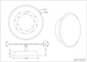 Lámpara LED Decorativa de Pared (Aplique), DG50215W, 3W, 6000K Blanco Frío, 85-265Vac, Dimensiones: Φ120X120XH60MM, IP20