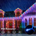 Lagrima / Carambano LED p/Exterior, 14W, 2,040Lm, RGB, 110Vac, 240pcs de LED, 48 tiras, 5Mx0.7M, Con cable blanco de cobre 2xφ0.2mm2, IP44