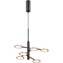 Lámpara LED Decorativa Colgante, DG50916P, 30W, 4000K Blanco Natural, 85-265Vac, Dimensiones: 600x600x1500mm, IP20, Dorado