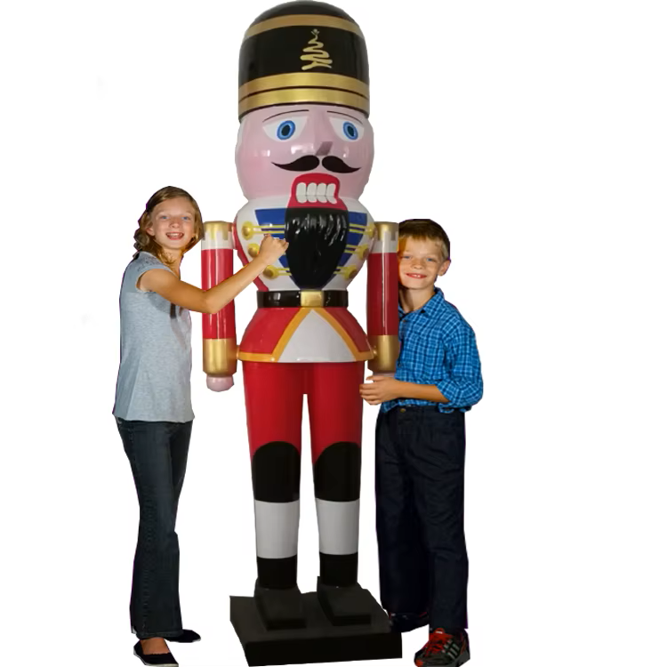 Decoración Navideña de fibra de vidrio, Soldado Navideño Cascanueces, Alto: 240cm