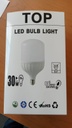 Bombilla LED TOP-T125, 40W, 6000K Blanco Frío, 100-265Vac, E27, Dimensiones: Φ125x205mm, IP20, 270 Grados