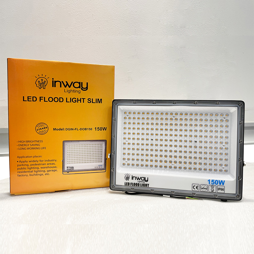 Reflector SMD, 150W, 3000K Blanco Cálido, 100-265Vac, IP65, 90 Grados, Negra, Dimensiones: 280x378x25mm