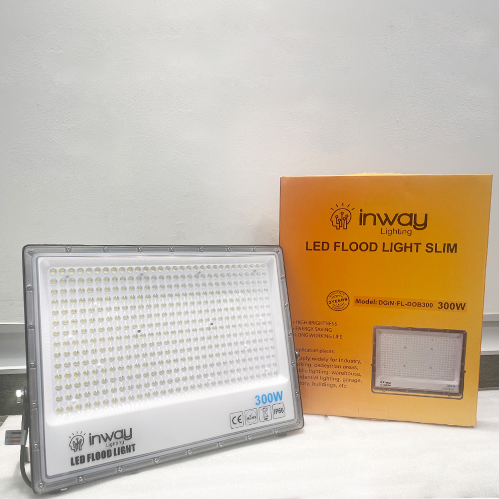 Reflector SMD, 300W, 6000K Blanco Frío, 100-265Vac, IP65, 90 Grados, Gris, Dimensiones: 470x360x40mm