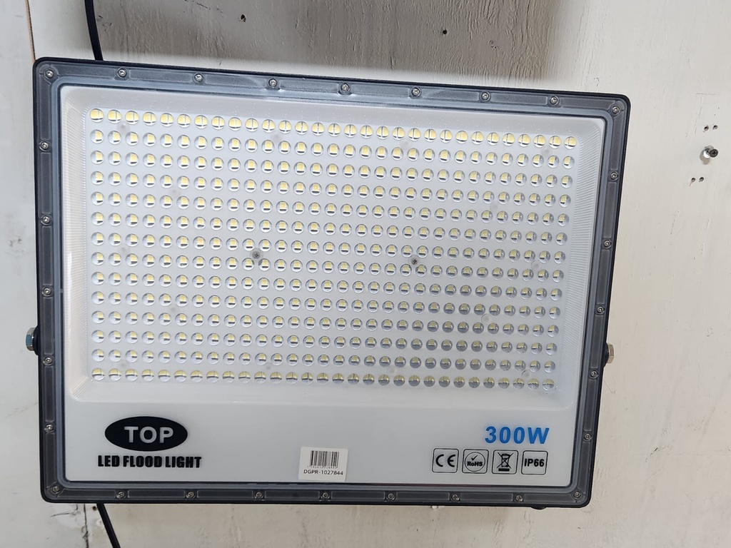 Reflector SMD, 300W, 6000K Blanco Frío, 100-265Vac, IP65, 90 Grados, Gris, Dimensiones: 470x360x40mm
