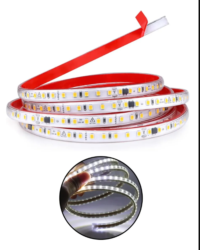 Cinta LED, SMD2835, 2.5W/M, 6000K Blanco Frío, 120Vac, CRI≥80, Largo: 50Mts, Ancho: 8mm, 120Led/Mts, IP20, 120 Grados