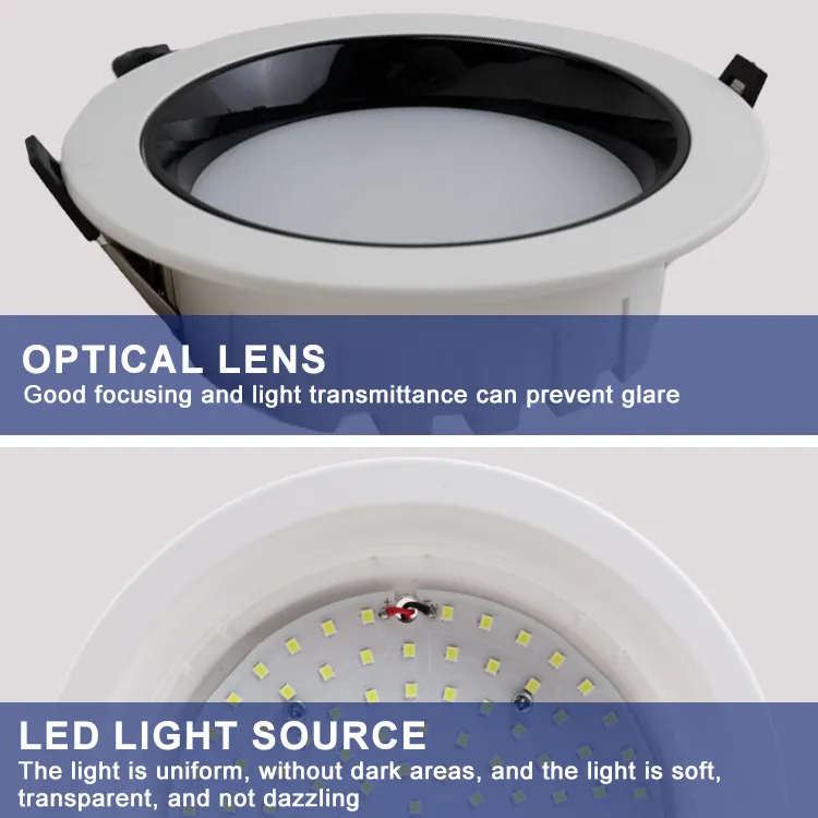 Down Light LED, 35W, Múltiple CCT WW 3000K / CW 6000K, 100-265Vac, Dimmable 0-10V, Cabeza no movible, Dimensiones: Φ230x55mm, IP20, 120 Grados