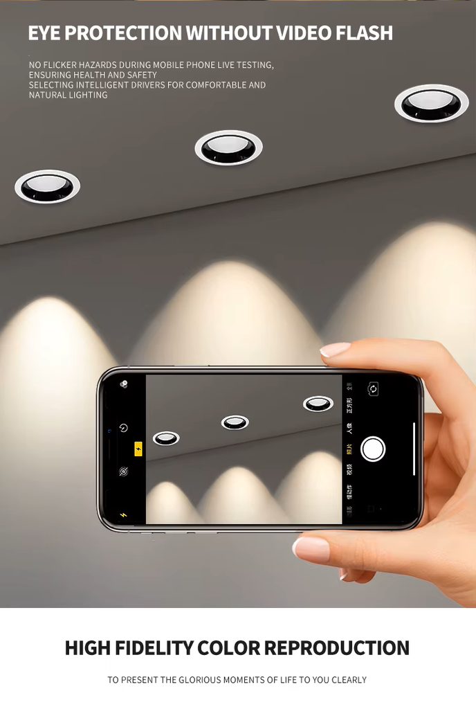 Down Light LED, 35W, Múltiple CCT WW 3000K / NW 4000K / CW 6000K, 100-265Vac, Cabeza no movible, Dimensiones: Φ230x55mm, IP20, 120 Grados