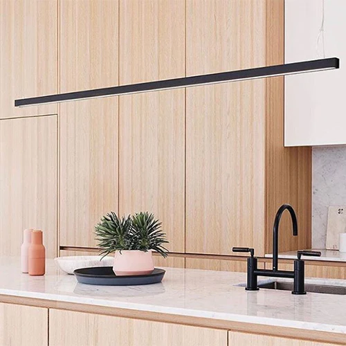 Lámpara Lineal Light para Colgar LED, 40W, 47.24"(120cm), Múltiple CCT WW 3000K / NW 4000K / CW 6000K, Frost, 100-240Vac, 120 Grados, Negra