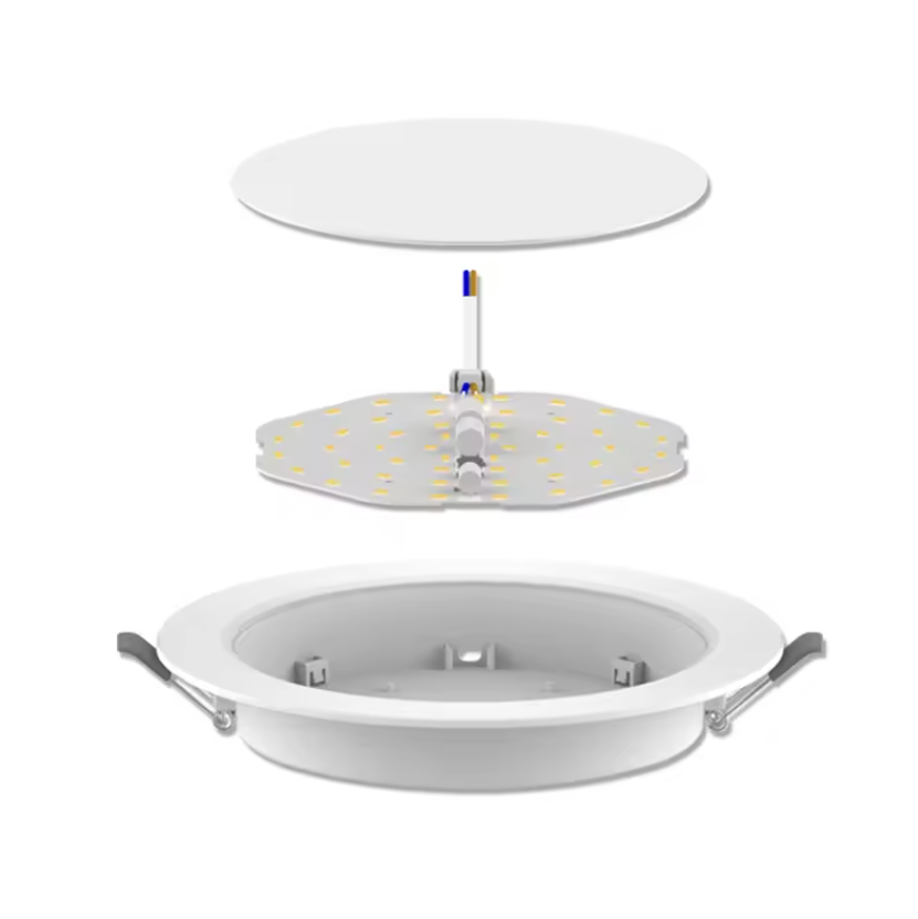 Panel LED Circular, p/Empotrar con Driver Integrado, 18W, 8.8" (225mm), 6000K Blanco Frío, 85-277Vac