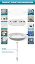 Panel LED Circular, p/Empotrar con Driver Integrado, 18W, 8.8" (225mm), 6000K Blanco Frío, 85-277Vac