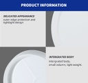 Panel LED Circular, p/Superficie con Driver Integrado, 18W, 8.6" (220mm), 6000K Blanco Frío, 85-277Vac