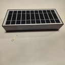 Lámpara Solar LED de Pared (Aplique) de 6W con Panel Solar Integrado de 2.8W, 5.5V y Sensor de Movimiento, SMD2835 x 35pcs, 3000K Blanco Cálido, 140x70 Grados, Con Batería de Litio de 11.1Wh, 3.7V, 3000mAh, IP65, Dimensiones: 230x97x42.7mm, Color Negra, 133Lm/W