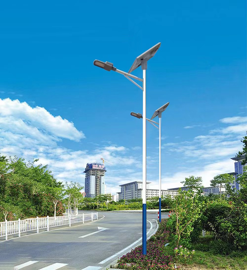 Lámpara de Calle LED Solar de 3500Lm con Panel de 60W/6V, 3000K Blanco Cálido, 100 Grados, Con Batería de Litio de 50AH/3.2V, IP65, Gris, Incluye: Panel Solar