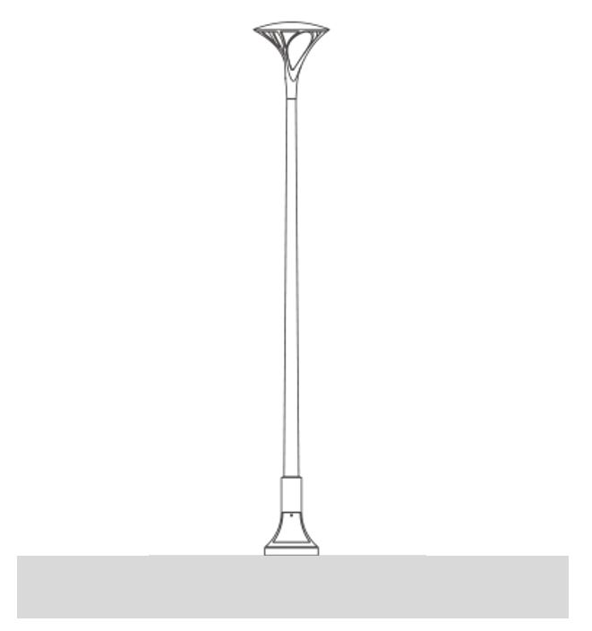 Lámpara Garden Light LED, Murat, DGIN-GK75, 75W, 4000K Blanco Natural, 100-277Vac, Con supresor de pico externo de 10KV, 50,000 horas de vida útil, Base: 76mm, IP66, 120 Grados