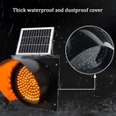 Luces Intermitente de Semáforo con Panel Solar de 10W y 12V, Amarilla, Batería de 12V/5Ah, 300mm, Dimensiones: 348x342x154mm, Cover Clear