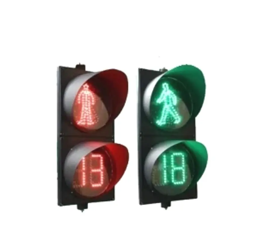 Luces de Semáforo con Contador, Verde, amarillo y rojo 85-265Vac, 200mm