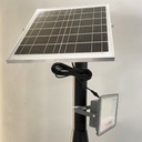 Reflector LED Solar de 1500 Lm con Panel de 20W/6V, 6500K/7000K Blanco Frío, 90 Grados, Con Batería de Litio de 15AH/3.2V, IP65, Gris, Incluye: Panel Solar