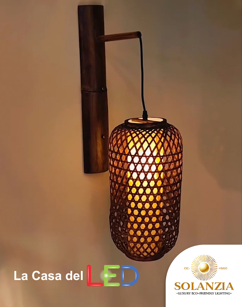 Lámpara Decorativa Artesanal de pared (Aplique), Japan Street, E27, Dimensiones: 200x400mm, Material: Bamboo
