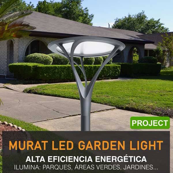 Lámpara Garden Light LED, Murat, DGIN-GK75, 75W, Múltiple CCT WW 3000K / NW 4000K / 5000K, 100-277Vac, Con supresor de pico externo de 10KV, 50,000 horas de vida útil, Base: 76mm, IP66, 90 Grados