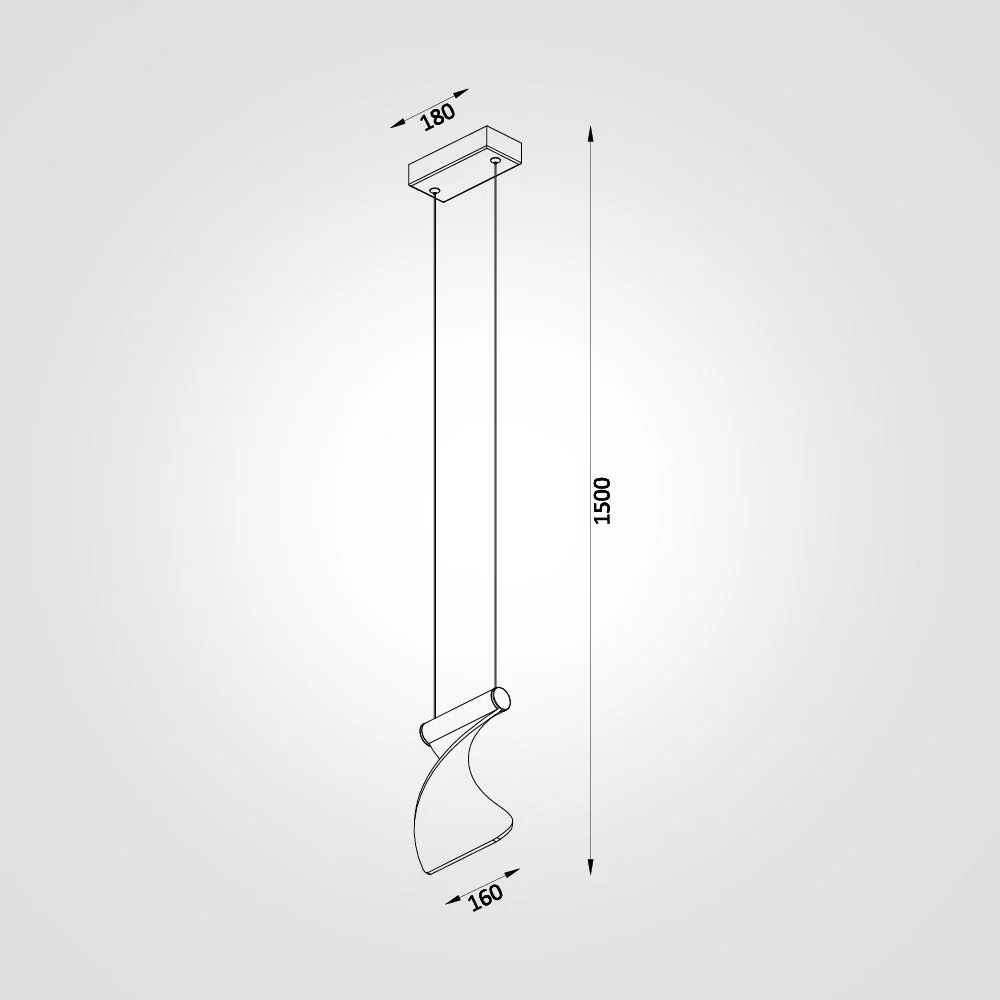 Lámpara LED Decorativa Colgante, DG60320P, 8W, 6000K Blanco Frío, 85-265Vac, Dimensiones: 180x90x1500mm, IP20, Verde oscuro con dorado