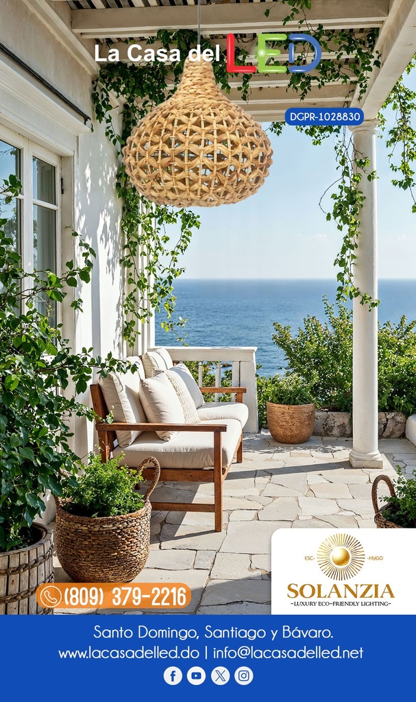 Lámpara Decorativa Artesanal, Festival de Luz, Colgante, E27, Dimensiones: Φ365xH350mm, Material: Water Hyacinth