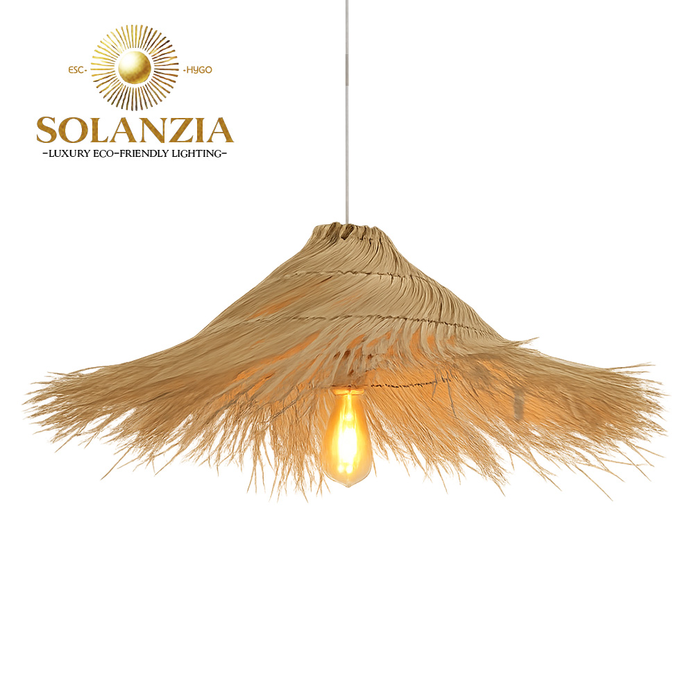 Lámpara Decorativa Artesanal, Lumière Naturelle, Colgante, E27, Dimensiones: Φ820xH250mm, Material: Rattan