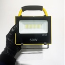 Reflector SMD LED Recargable, 50W, 6000K Blanco Frío, 100-240Vac, IP65, 120 Grados