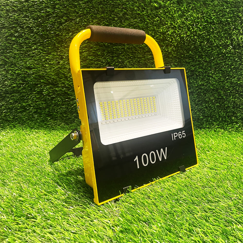 Reflector SMD LED Recargable, 100W, 6000K Blanco Frío, 100-240Vac, IP65, 120 Grados