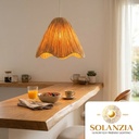 Lámpara Decorativa Artesanal, Espuma del Mar, Colgante, E27, Dimensiones: Φ410xH360mm, Material: Rafia