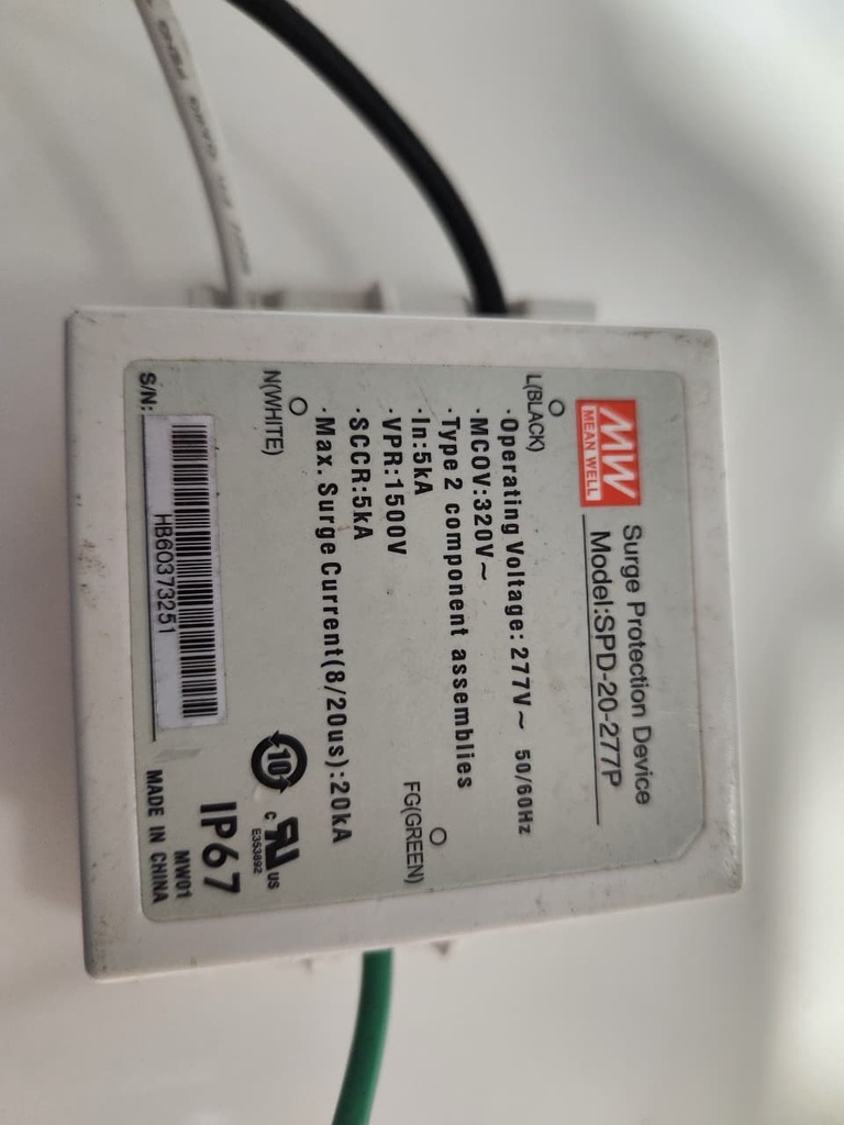 Supresor de Pico p/Driver LED, 277Vac, 20KA, IP67