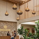 Lámpara Decorativa Artesanal, Boho, Colgante, E27, Dimensiones: Φ360xH355mm, Material: Rattan