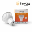 Bombilla LED Dicroica COB, 5W, 3000K Blanco Cálido, GU5.3/MR16, 110Vac, Dimmable IP20, 30 Grados, Dimensiones: Ф50x60mm