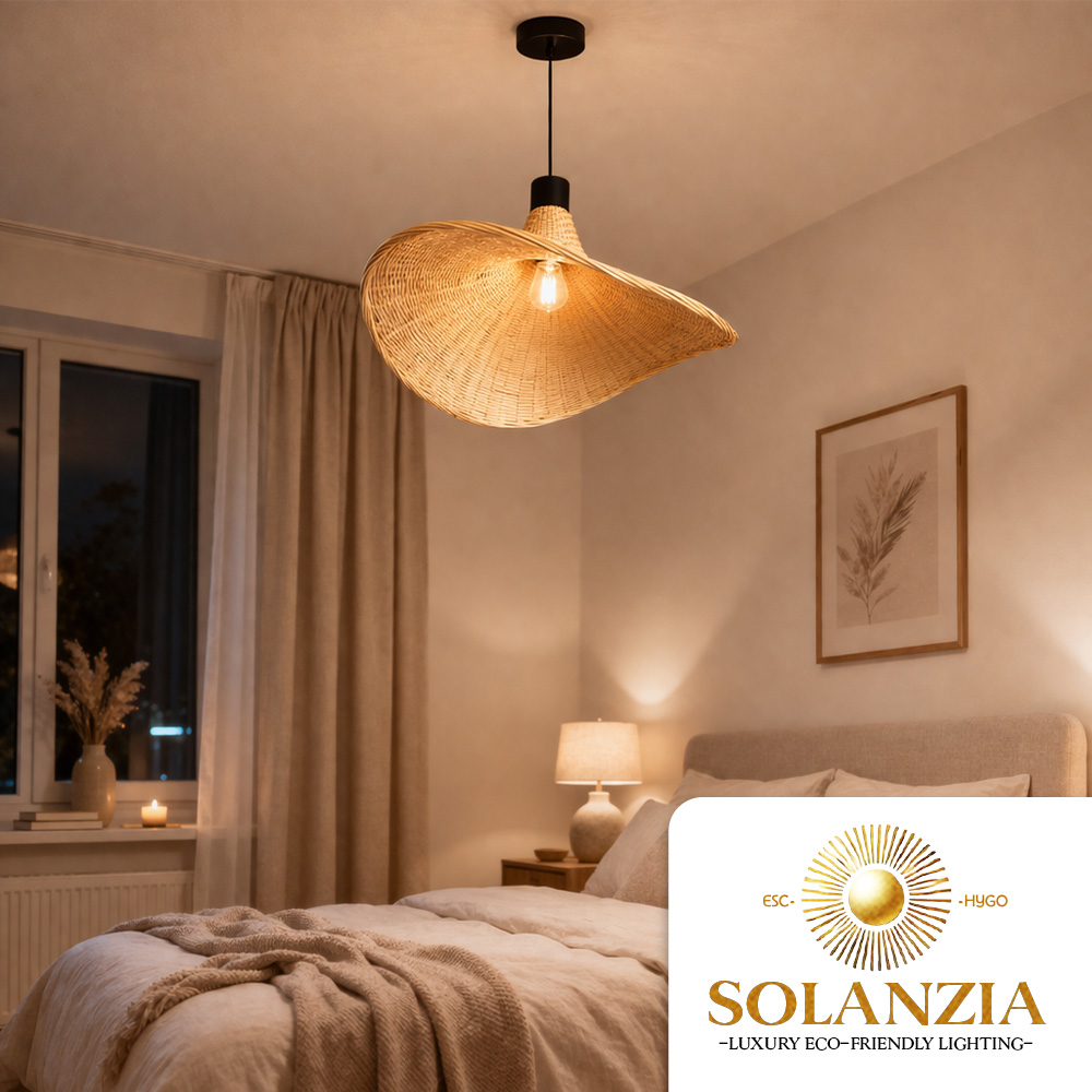 Lámpara Decorativa Artesanal, Noche de Cestería, Colgante, E27, Dimensiones: 520x435xH210mm, Material: Bamboo