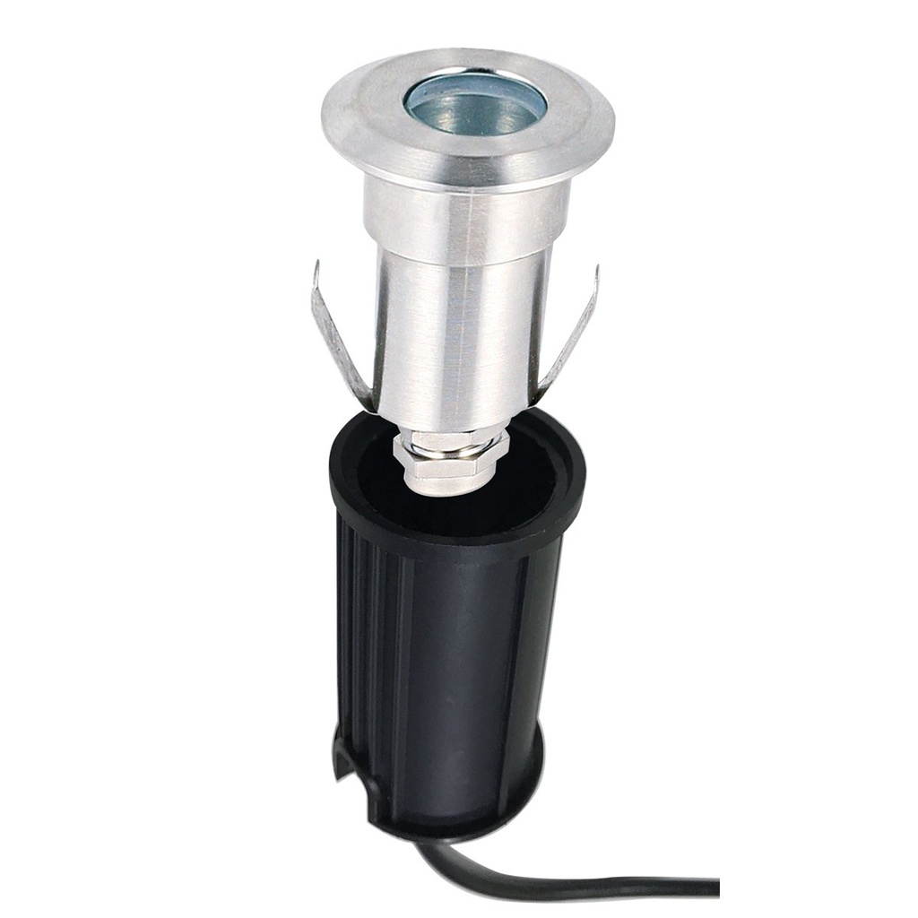 Lámpara p/Piso Empotrable, 3W, 3000K Blanco Cálido, 12Vdc, Dimensiones: Lámpara Ф55mm, Base Ф78x90mm, IP68, 30x45 Grados