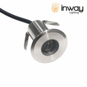 Lámpara p/Piso Empotrable, 3W, 3000K Blanco Cálido, 12Vdc, Dimensiones: Lámpara Ф55mm, Base Ф78x90mm, IP68, 30x45 Grados