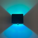 Lámpara LED Decorativa de Pared (aplique) Recargable, Up and Down, 16W, RGB-Múltiple CCT WW 3000K / NW 4000K / CW 6000K, Dimensiones: 100x100x80mm, IP20, Negro
