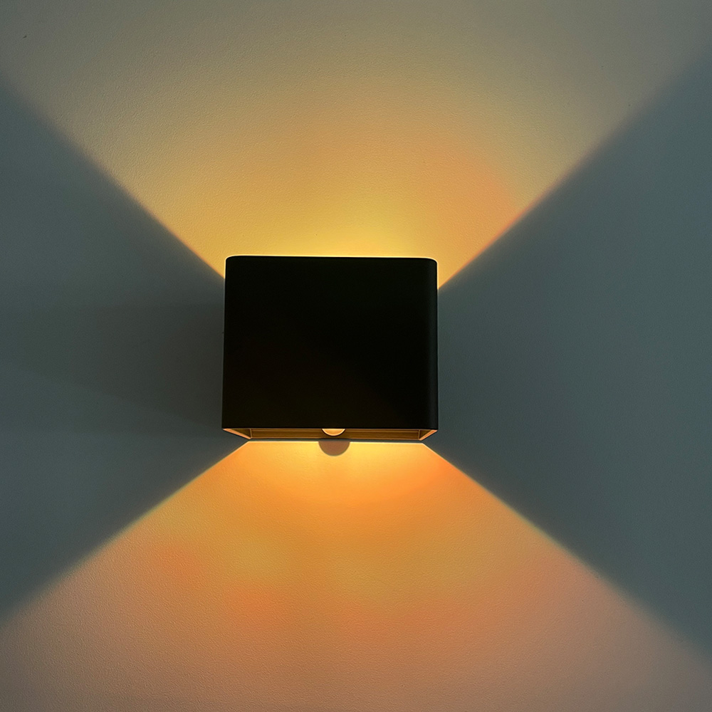 Lámpara LED Decorativa de Pared (aplique) Recargable, Up and Down, 16W, RGB-Múltiple CCT WW 3000K / NW 4000K / CW 6000K, Dimensiones: 100x100x80mm, IP20, Negro