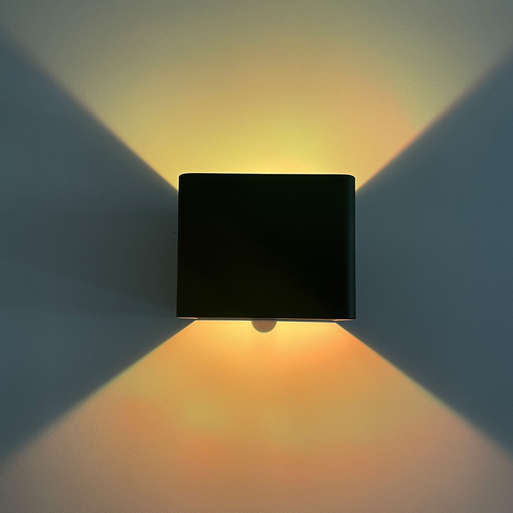 Lámpara LED Decorativa de Pared (aplique) Recargable, Up and Down, 16W, RGB-Múltiple CCT WW 3000K / NW 4000K / CW 6000K, Dimensiones: 100x100x80mm, IP20, Negro