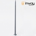 Poste de Fibra de Vidrio de 4.5 metros de altura, grosor de 5-6mm, parte superior de 80mm, parte inferior de 150mm,  Incluye: 1 brazo de 0.6m, 1 soporte para instalación de brazo, 1 tapa superior de poste y 1 tapa de registro eléctrico