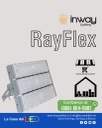 Reflector LED RayFlex de 3 módulos, 300W, 3000K Blanco Cálido, 100-277Vac, IP65, 60 Grados, Gris