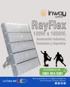 Reflector LED RayFlex de 5 módulos, 500W, 3000K Blanco Cálido, 100-277Vac, IP65, 60 Grados, Gris