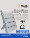 Reflector LED RayFlex de 5 módulos, 500W, 3000K Blanco Cálido, 100-277Vac, IP65, 60 Grados, Gris